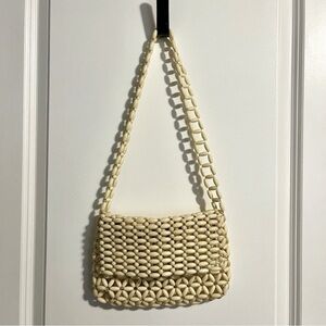 Vintage Walbaeg hand-beaded bag, made in Hong Kong, flower pattern beads.